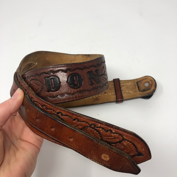vintage tooled leather belt